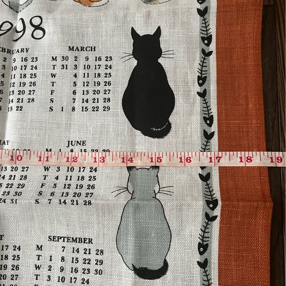 NWOTs Ulster Weavers CATS IN WAITING Irish Linen 1998 Cat Calendar No. 4135 - Picture 11 of 13